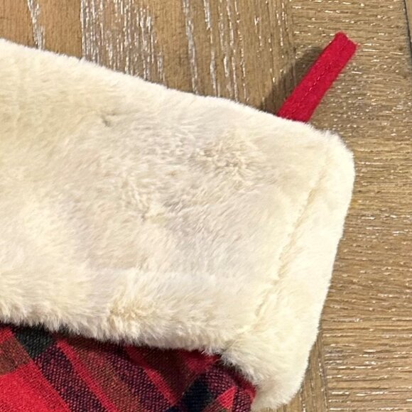 Plaid Christmas Stocking with Fur Cuff - Picture 5 of 5